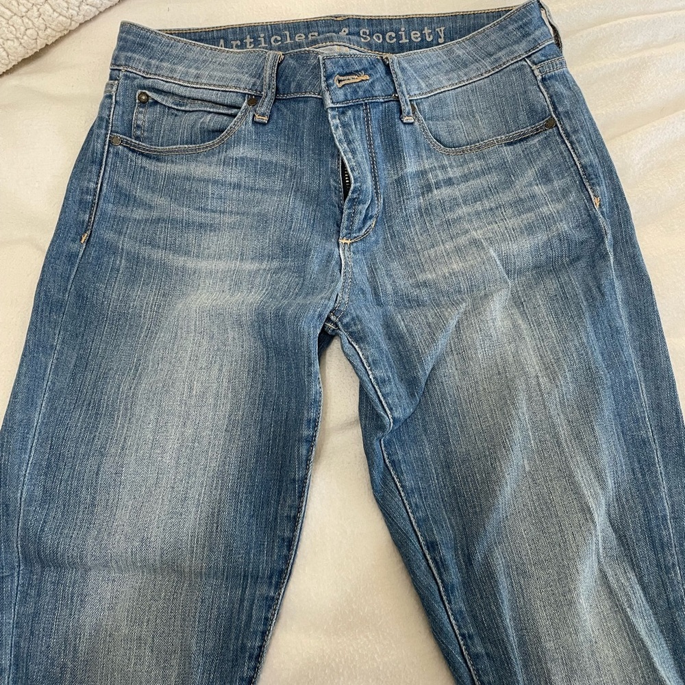 Light wash blue jeans